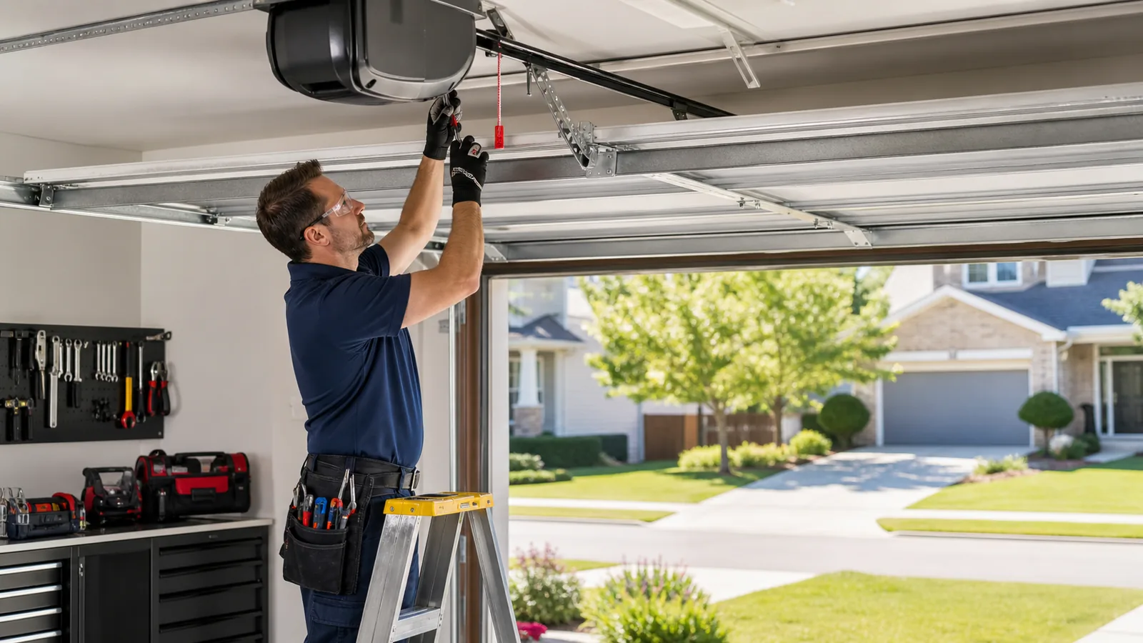 garage door service service professional at work