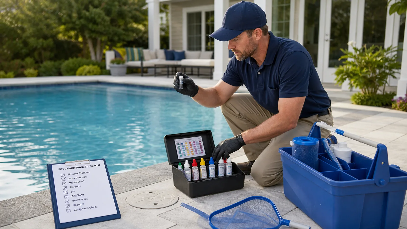 pool service service professional at work